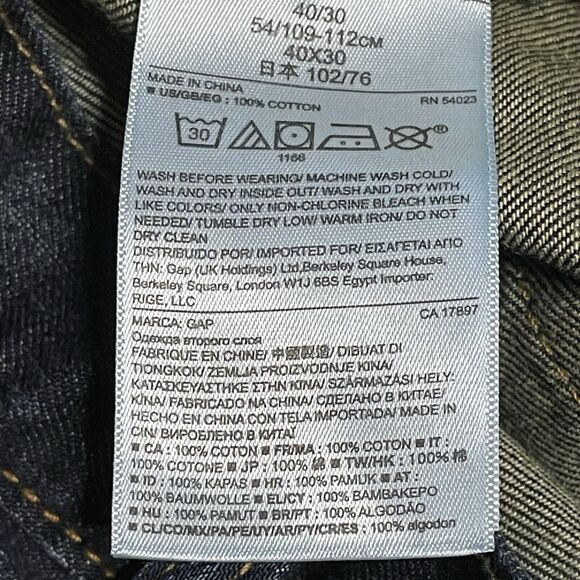 Gap 1969 Boot Cut Jeans Men’s 40X30 Blue Dark Wash ROCKAWAY Cotton Denim EUC - Picture 10 of 12